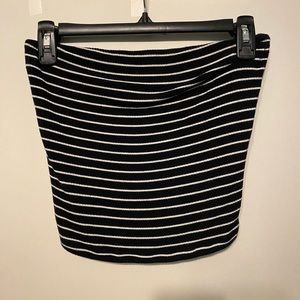 Black and white stripped tube top